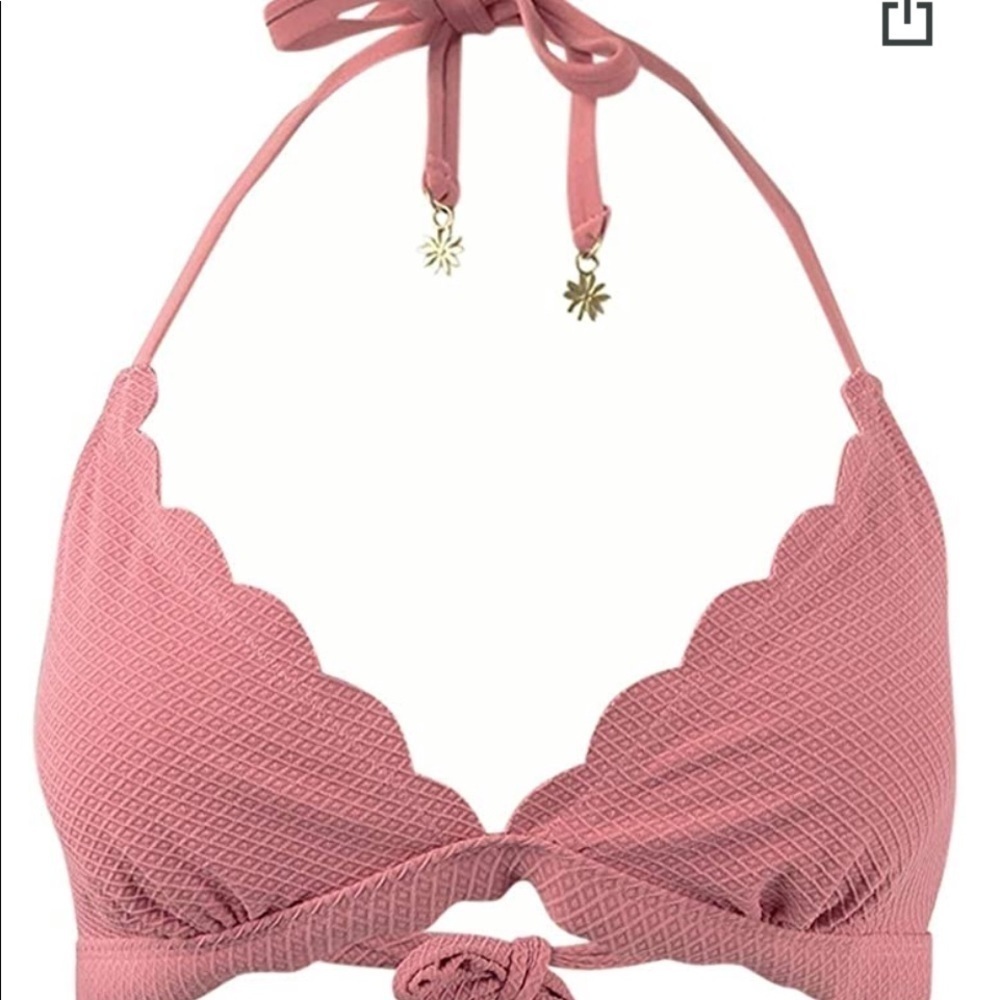 JESSICA Simpson Texture Halter Bikini Swimsuit Top - Picture 3 of 9